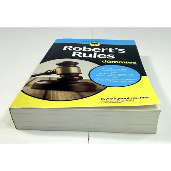 Robert's Rules for Dummies 4th Ed. by C. Alan Jennings PAPERBACK BOOK - Picture 2 of 12